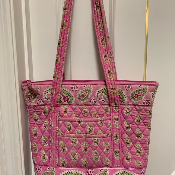 Vera Bradley Retired Pink zippered Tote - Picture 1 of 3